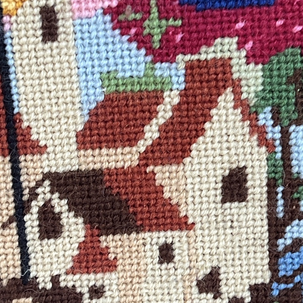 VTG 1970s Unicorn Fantasy Needlepoint Framed Art 18x20 Handmade Wall Decor EUC - Picture 8 of 12